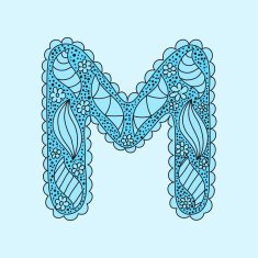 Cute letter M Floral monogram M