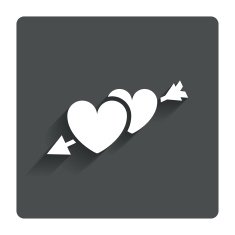 Hearts with arrow sign icon Love symbol