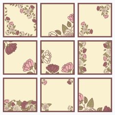 Floral cards with roses event design template
