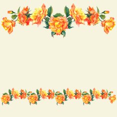 Watercolor border and vignettes with Roses