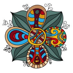 Floral element on a white background