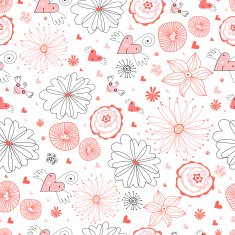 Graphical abstract seamless floral pattern of different N28