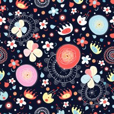 Graphical abstract seamless floral pattern of different N30