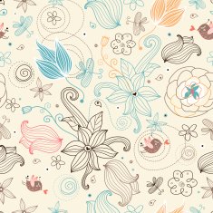 Graphical abstract seamless floral pattern of different N36