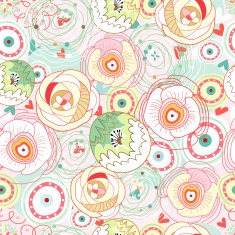 Graphical abstract seamless floral pattern of different N39