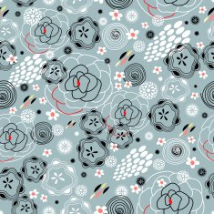 Graphical abstract seamless floral pattern of different N40
