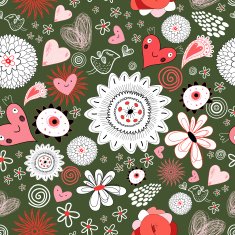Graphical abstract seamless floral pattern of different N42