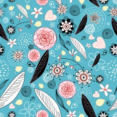 Graphical abstract seamless floral pattern of different N45