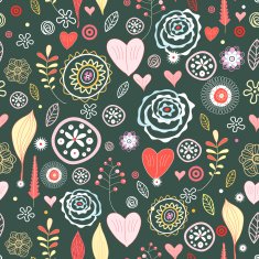 Graphical abstract seamless floral pattern of different N47