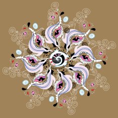 Graphical abstract seamless floral pattern of different N65