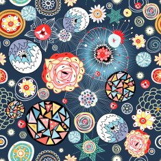 Graphical abstract seamless floral pattern of different N66