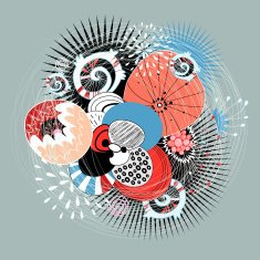 Graphical abstract seamless floral pattern of different N67