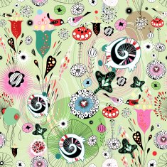 Graphical abstract seamless floral pattern of different N69