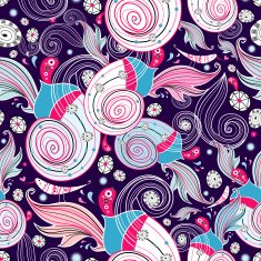 Graphical abstract seamless floral pattern of different N71