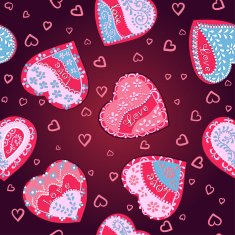 Vector Pattern hearts for St Valentine's Day N2