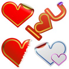 Heart shaped stickers
