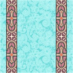 lace border stripe in ornate floral background N21
