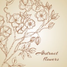 Abstract background with flowers in vintage style N19