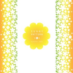 White floral seamless border on bright background