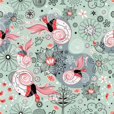Graphical abstract seamless floral pattern of different N79