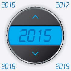 Car gauge with 2015 text N2
