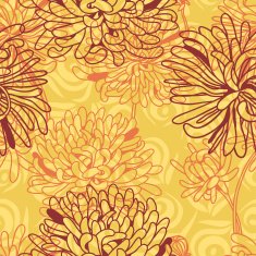 seamless pattern of chrysanthemum N2