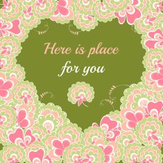 Vector Valentine's day lflowers heart greeting card