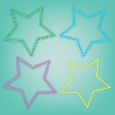 abstract bokeh colorful star on blue background