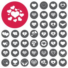 Hearts icons set Love sign Illustration eps10