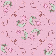 Vector pink hand drawn tulips seamless pattern Can be used N2