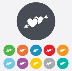 Hearts with arrow sign icon Love symbol N2