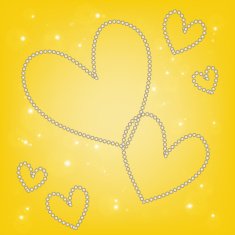 abstract magic white heart on yellow background