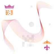 Light vector soft composition 3d orange wavy decorative ribbon