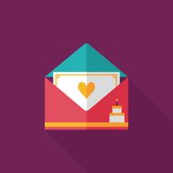 Happy birthday card flat icon with long shadow eps10 N58