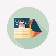 Happy birthday card flat icon with long shadow eps10 N59
