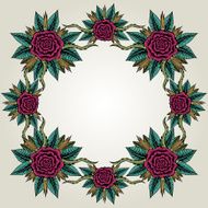 Border With Roses Tattoo Style