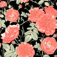 Vintage Seamless Romantic Roses Background