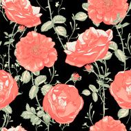 Vintage Seamless Romantic Roses Background N2