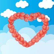 Balloon Heart Vector Illustration Background