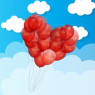 Balloon Heart Vector Illustration Background N2