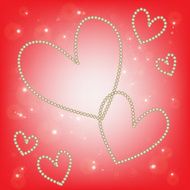 abstract magic white heart on red background