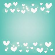 abstract white heart on blue background