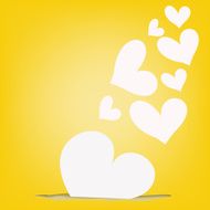 abstract magic white heart on yellow background N2