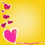 abstract magic colorful heart on yellow background N2