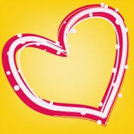 magic colorful heart on yellow background