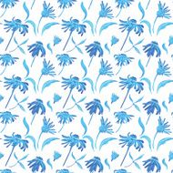 Watercolor Retro seamless pattern with flowers N2