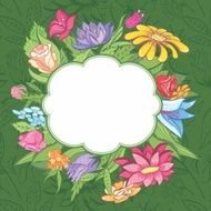 Vector bright flower frame N2