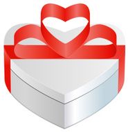 White heart-shaped gift box vector