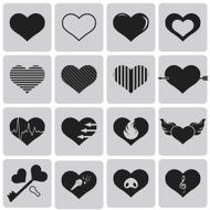 Vector black hearts icons set1 Illustration eps10