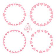 Frame of romantic hearts Beautiful vector illustration Background